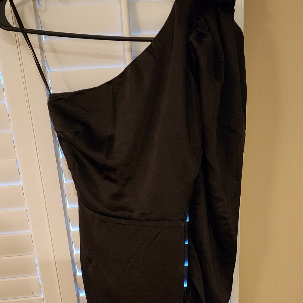 One Shoulder Black Dress